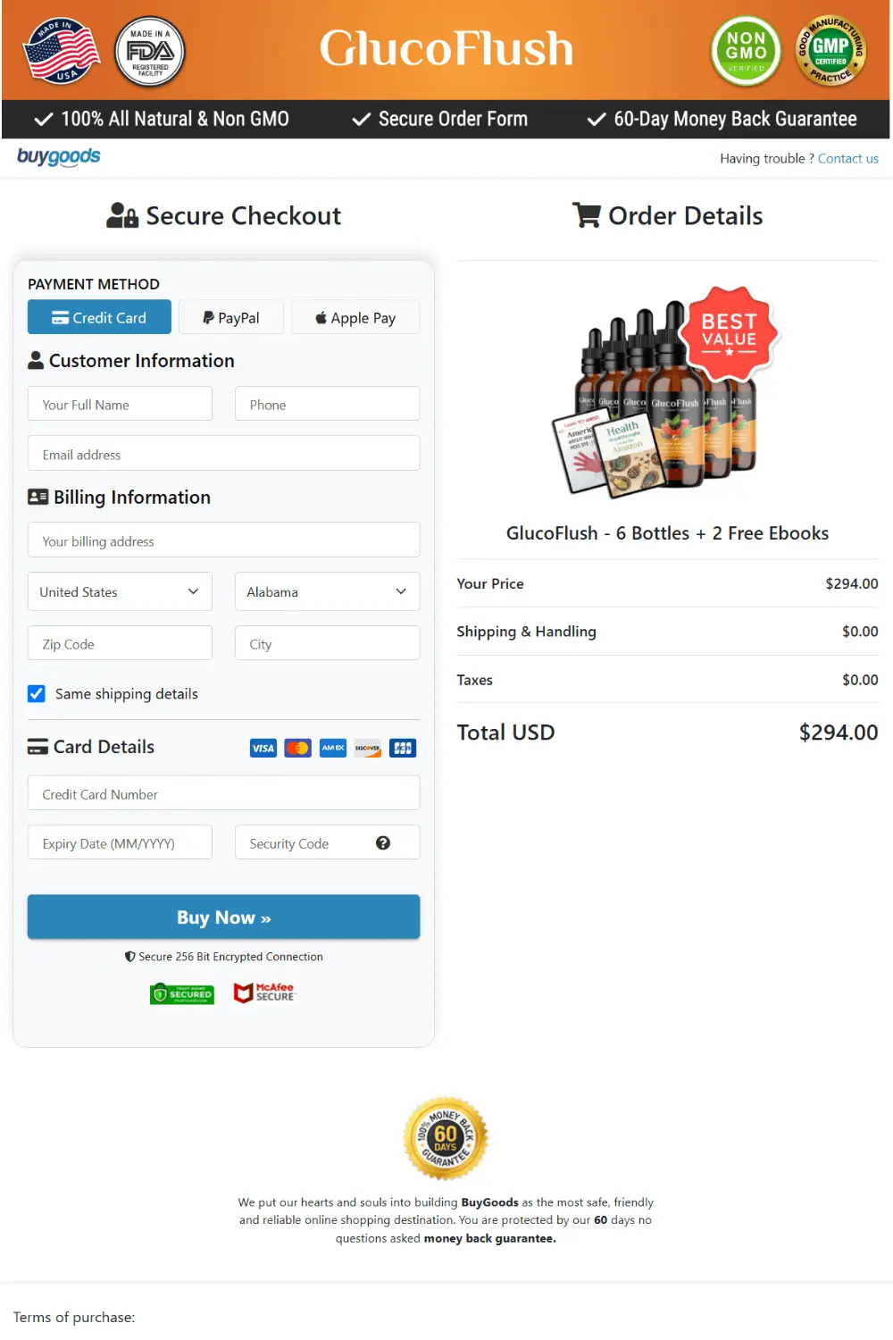 glucoflush glucoflush-secure-checkout-page